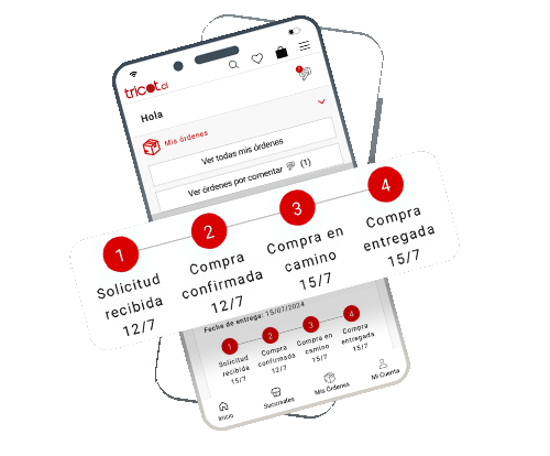 Tricot app Seguimiento de compra