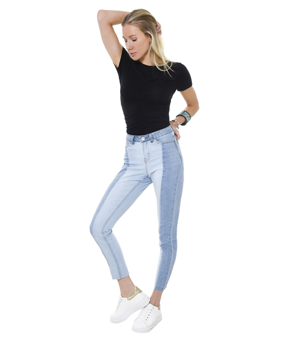 Pantalones bicolor online mujer