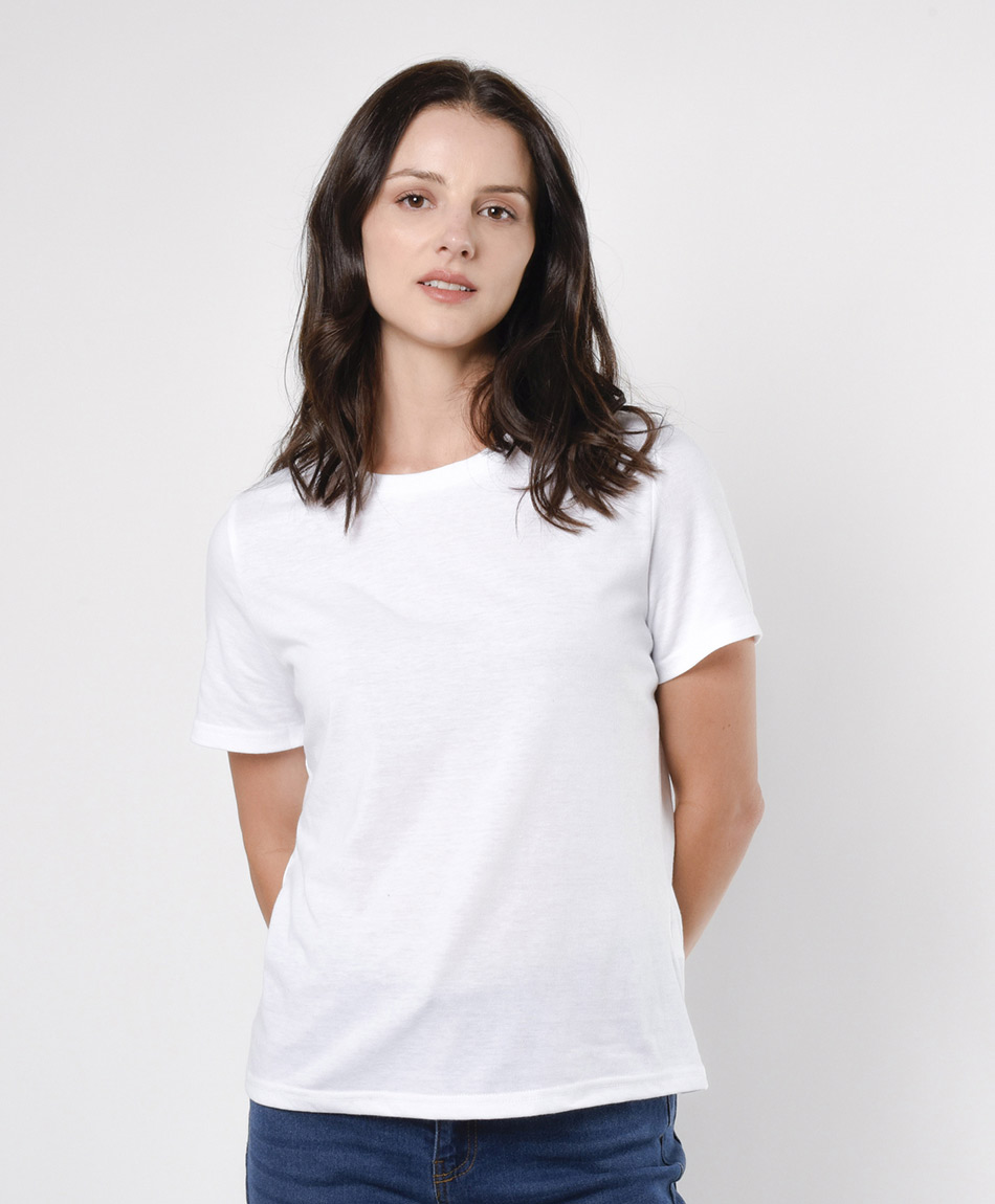 Polera blanca basica mujer on sale