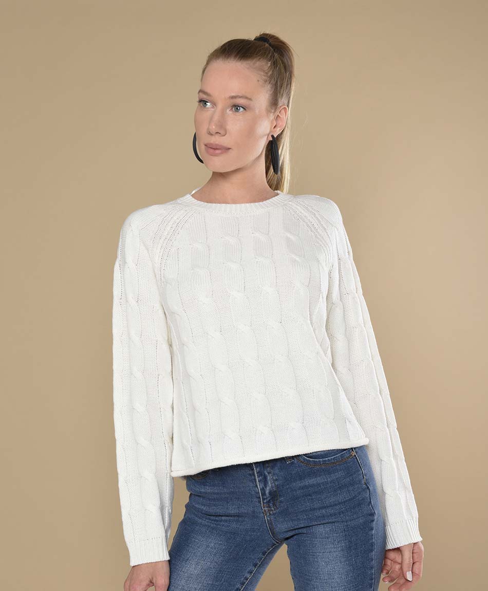 Sweater mujer trenzado - TRICOT