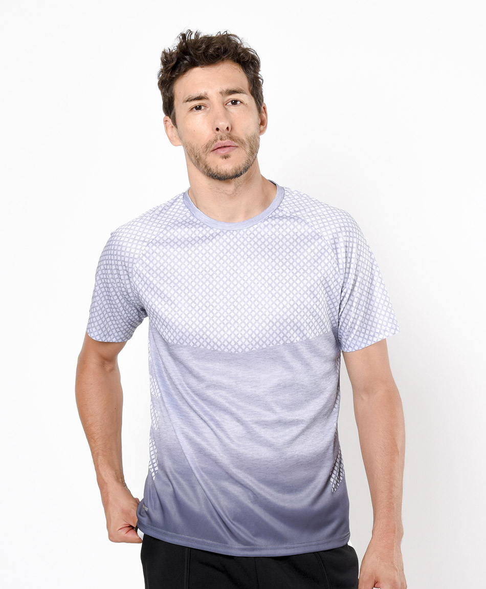 Polera deportiva hombre triángulos degradé - TRICOT