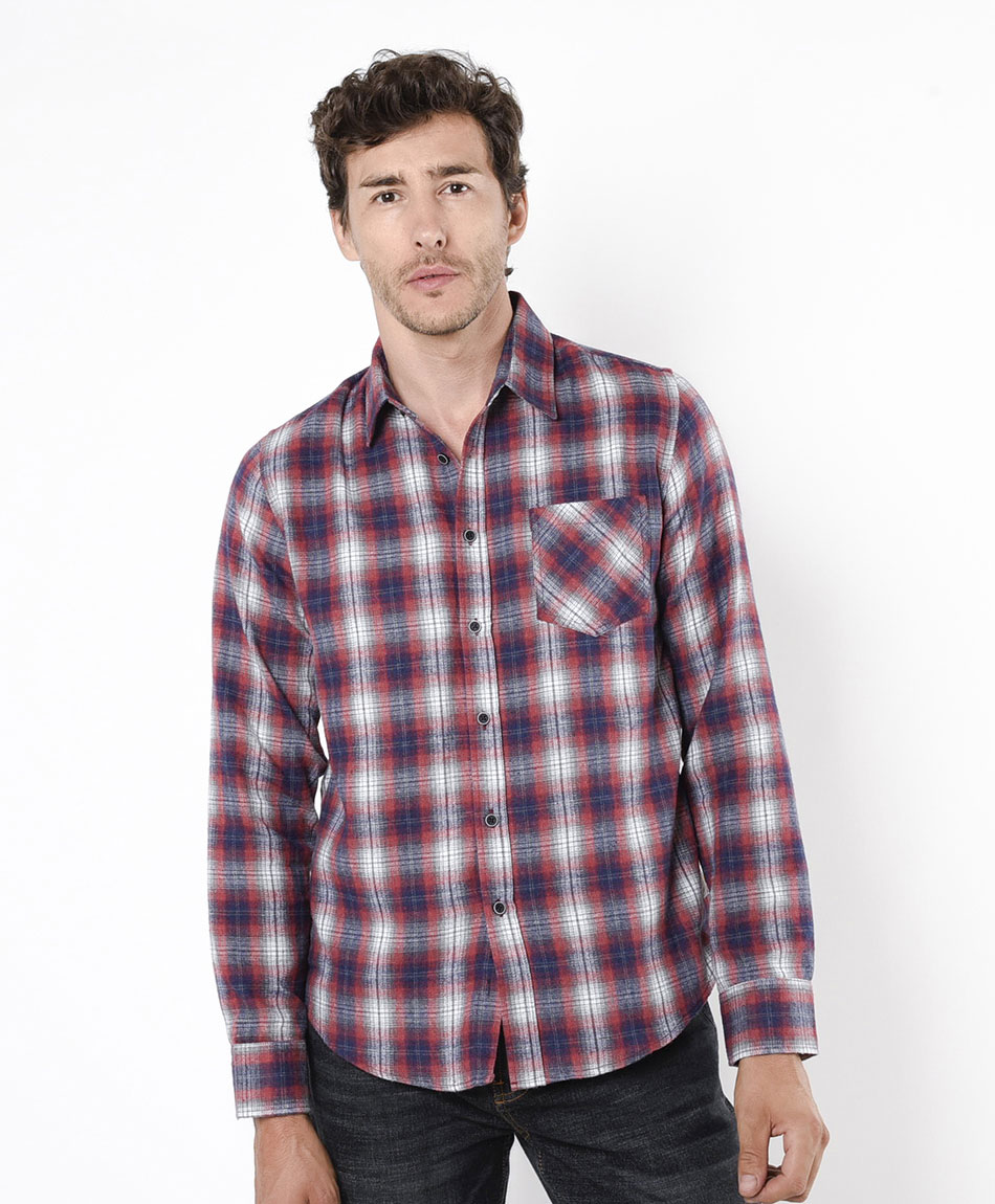 Camisa franela roja hombre sale