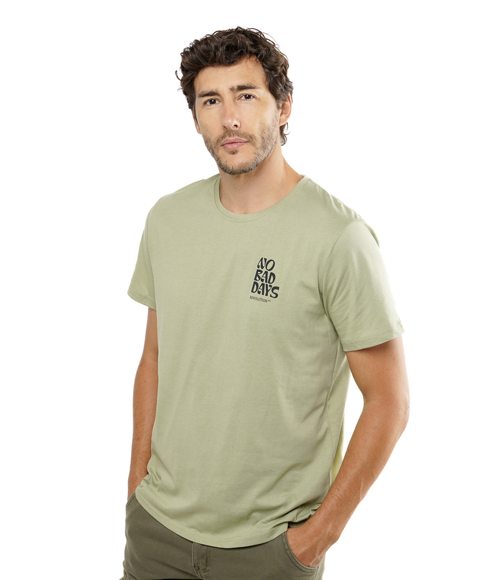 Polera hombre doble estampado no bad days - TRICOT